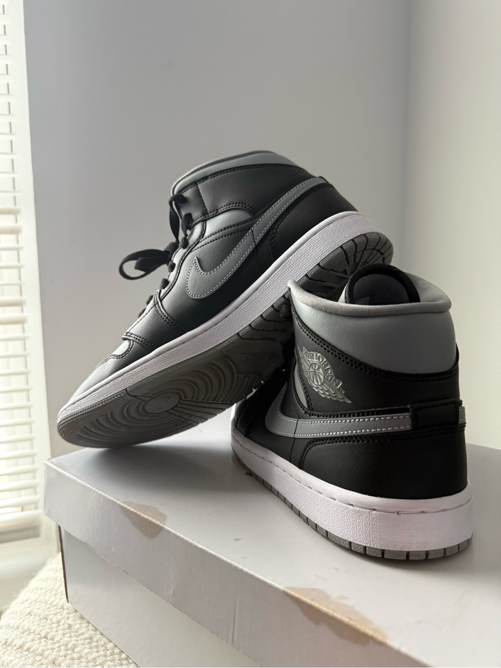 Nike Air Jordan 1 Mid - Black & Grey Women’s Sneakers - Picture 5 of 5